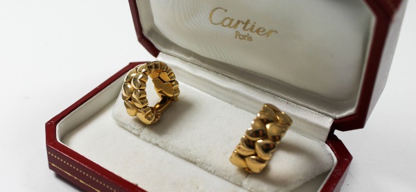 Cartier Ohrringe Gold in Box Markenschmuck